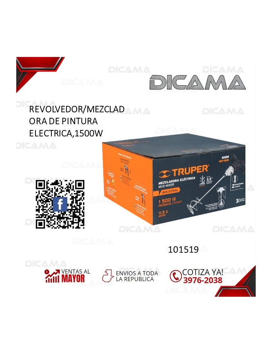 REVOLVEDOR/MEZCLADORA DE PINTURA ELECTRICA 1500W