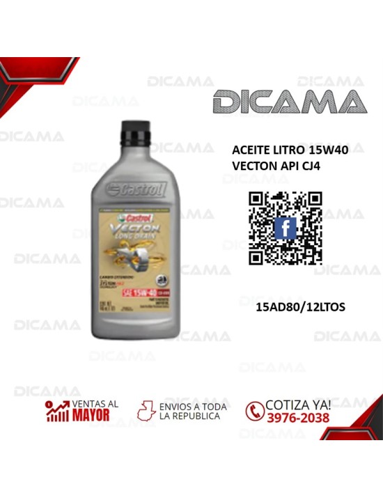 ACEITE LITRO 15W40 VECTON API CJ4