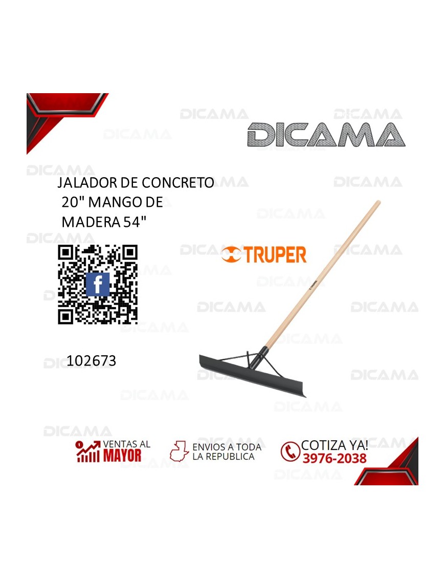 JALADOR DE CONCRETO 20" MANGO DE MADERA 54"