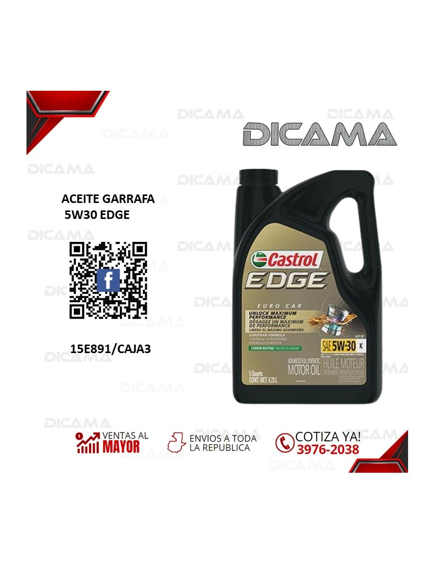 ACEITE GARRAFA 5W30 EDGE K GAS/DIESEL