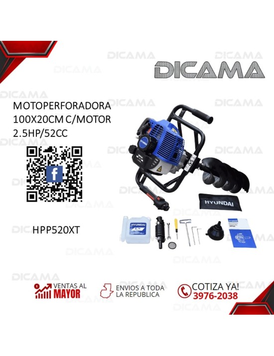 MOTOPERFORADORA 100X20CM C/MOTOR 2.5HP/52CC