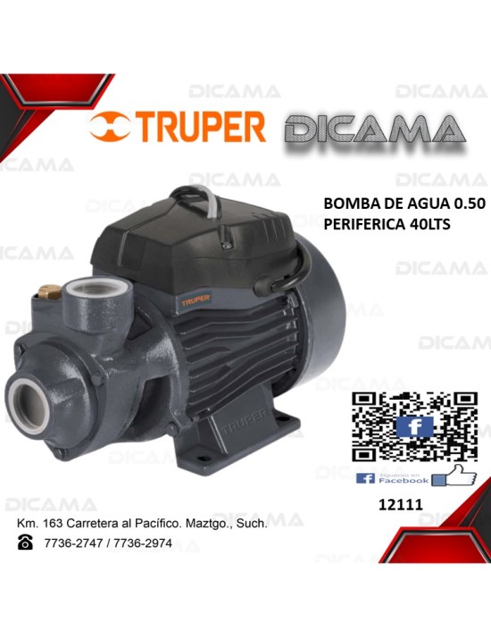 BOMBA DE AGUA 0.50 HP PERIFERICA 40LTS