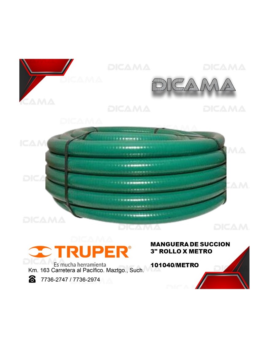 MANGUERA DE SUCCION 3" X METRO