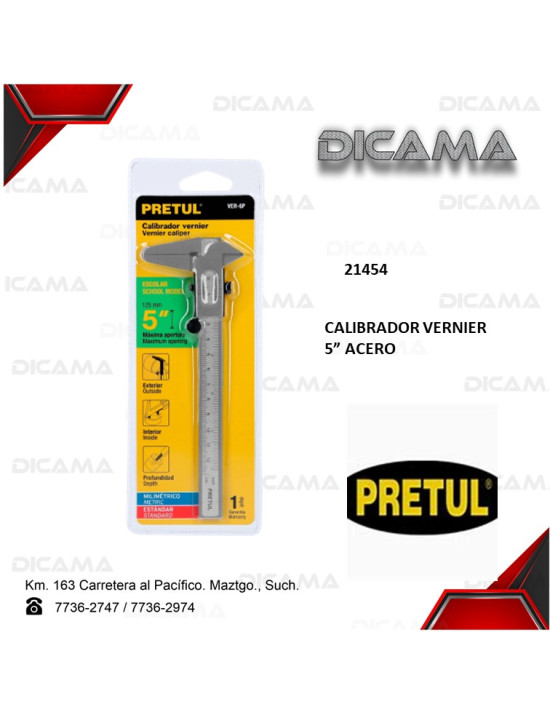CALIBRADOR VERNIER 5" ACERO