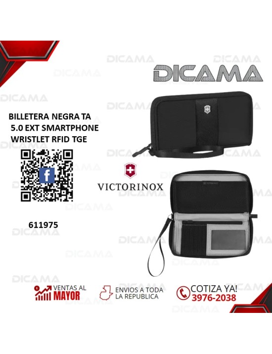 BILLETERA NEGRA TA 5.0 EXT SMARTPHONE WRISTLET RFID TGE