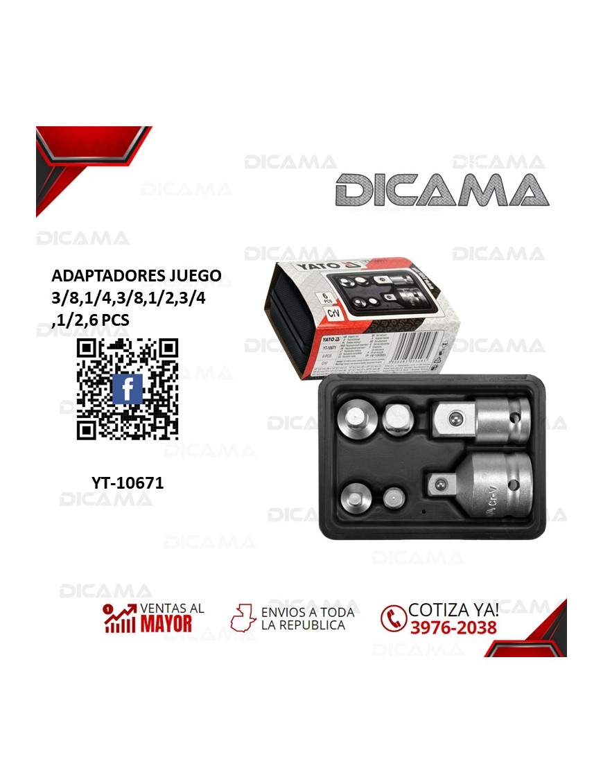 ADAPTADORES JUEGO 1/4,3/8,1/2,3/4, PCS