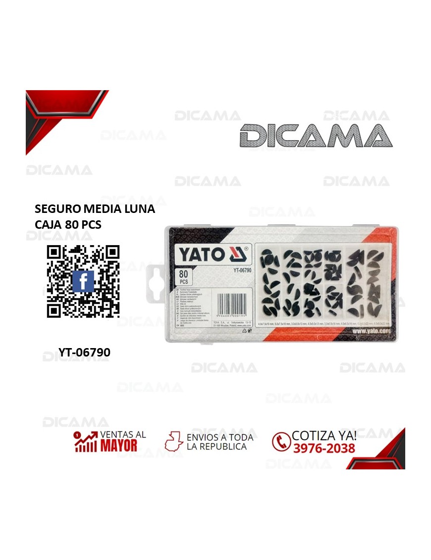 SEGURO MEDIA LUNA CAJA 80 PCS CHAVETAS CUÑAS