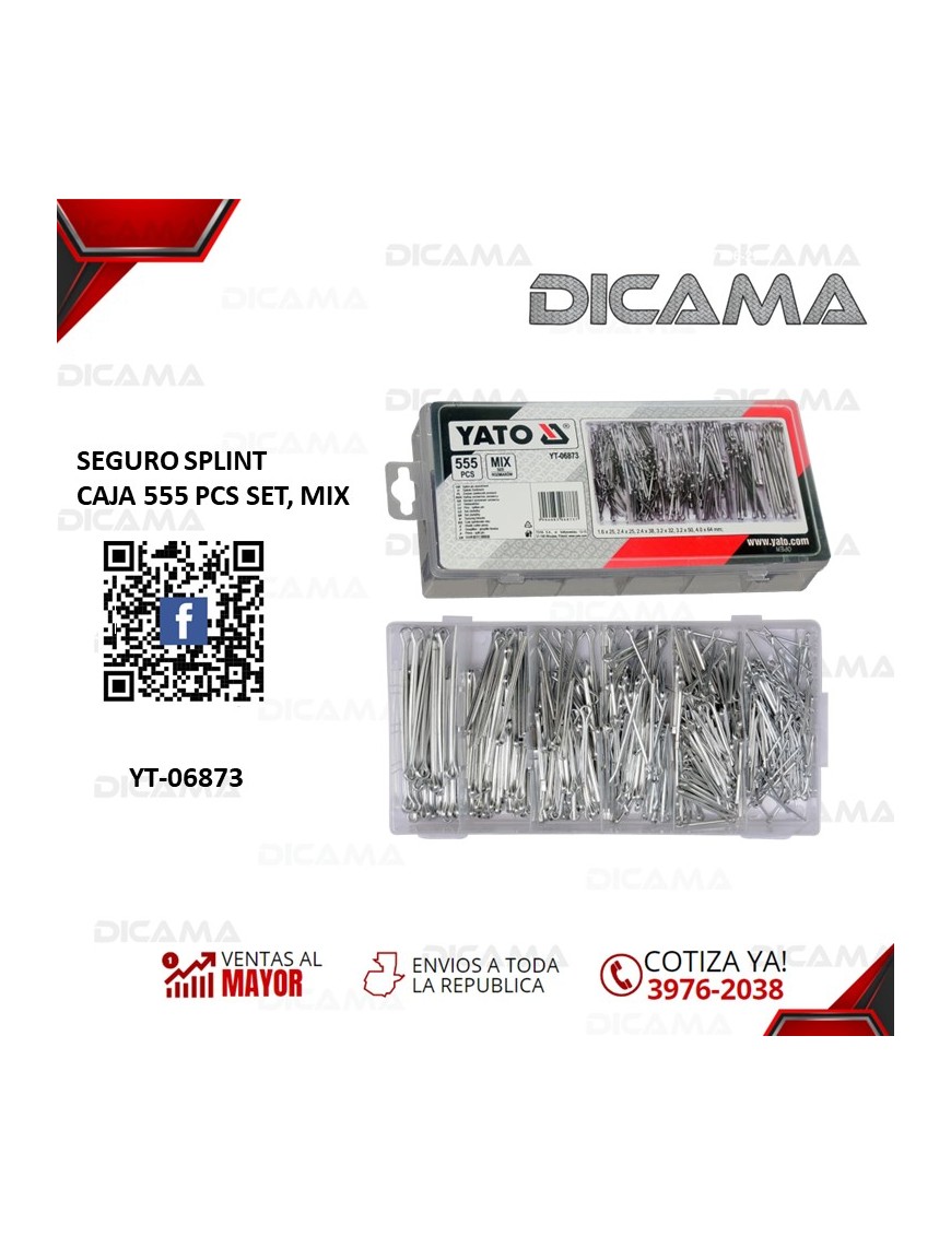 SEGURO SPLINT CAJA 555 PCS SET, MIX YATO YT-06873