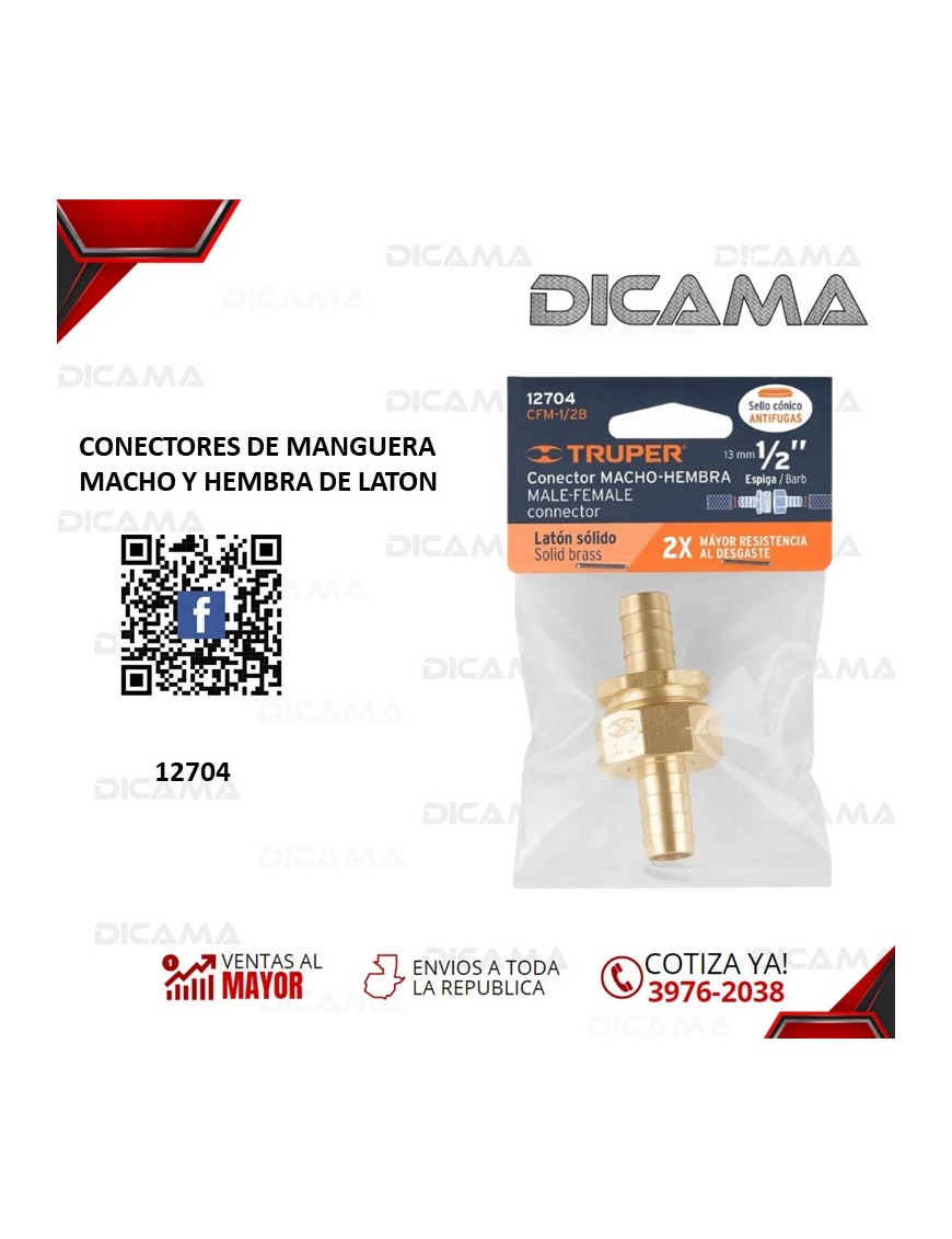 CONECTORES DE MANGUERA MACHO Y HEMBRA DE LATON
