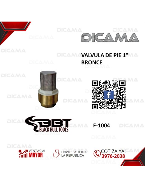 VALVULA DE PIE 1" BRONCE