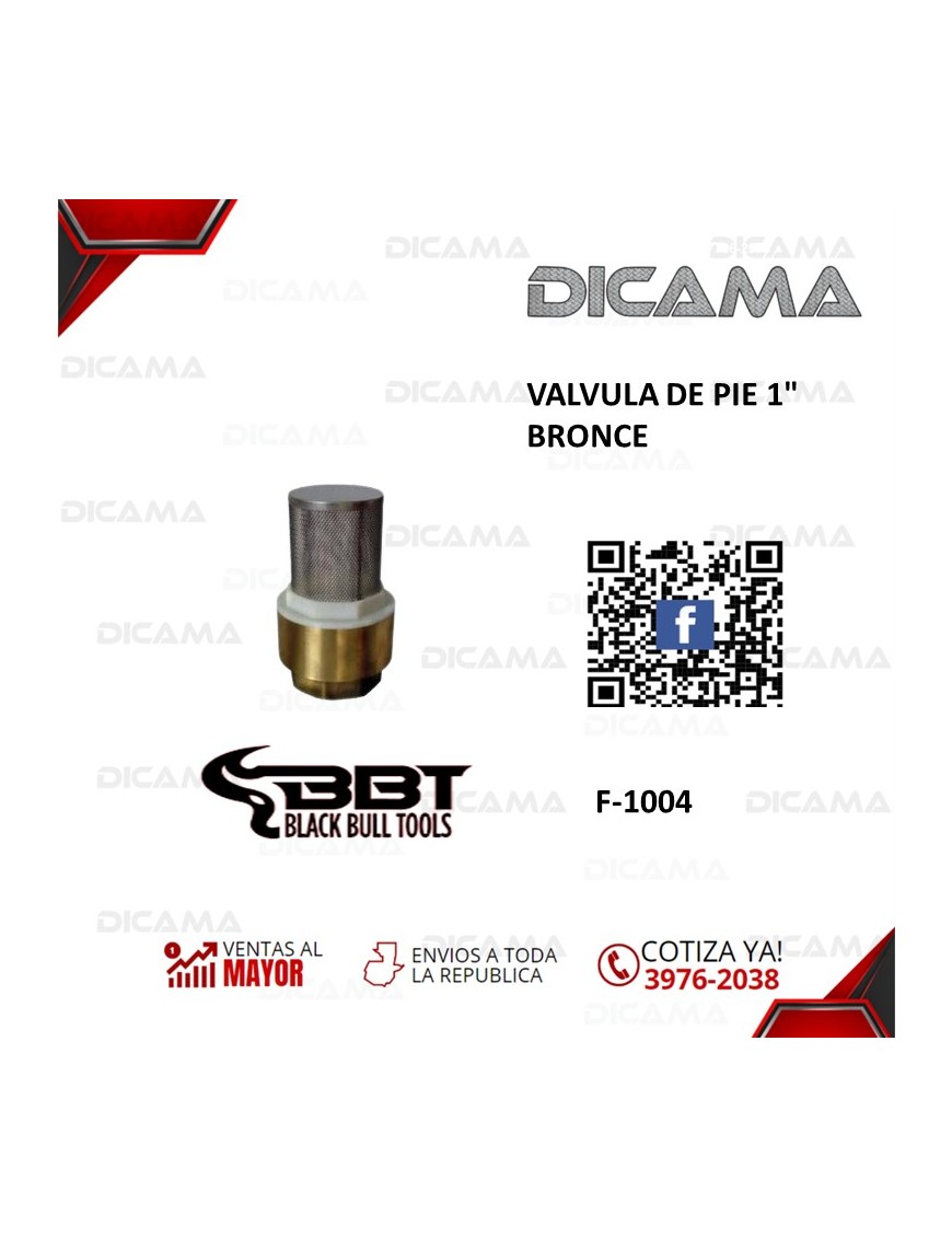 VALVULA DE PIE 1" BRONCE