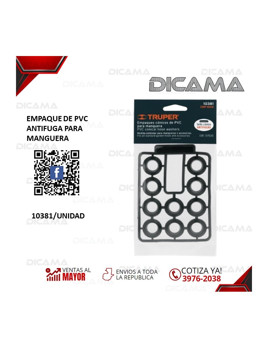 EMPAQUE DE HULE ANTIFUGA PARA MANGUERA