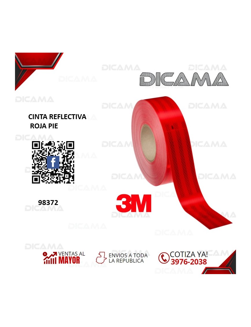 CINTA REFLECTIVA ROJA PIE