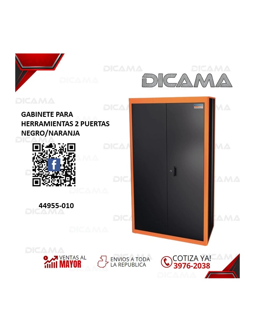GABINETE PARA HERRAMIENTAS 2 PUERTAS NEGRO/NARANJA