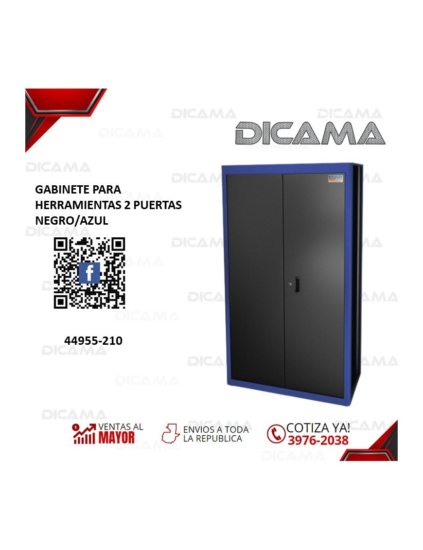 GABINETE PARA HERRAMIENTAS 2 PUERTAS NEGRO/AZUL