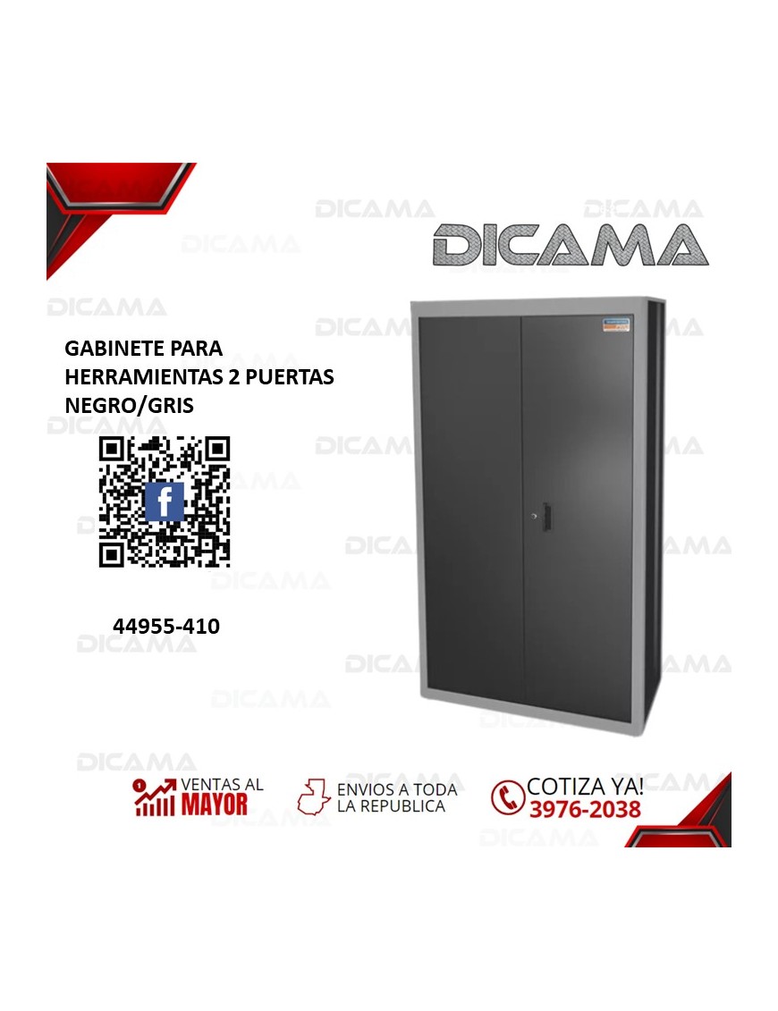 GABINETE PARA HERRAMIENTAS 2 PUERTAS NEGRO/GRIS