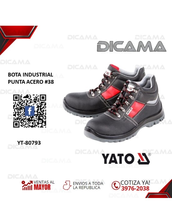 ZAPATO INDUSTRIAL NEGRO/ROJO #38 YATO YT-80793