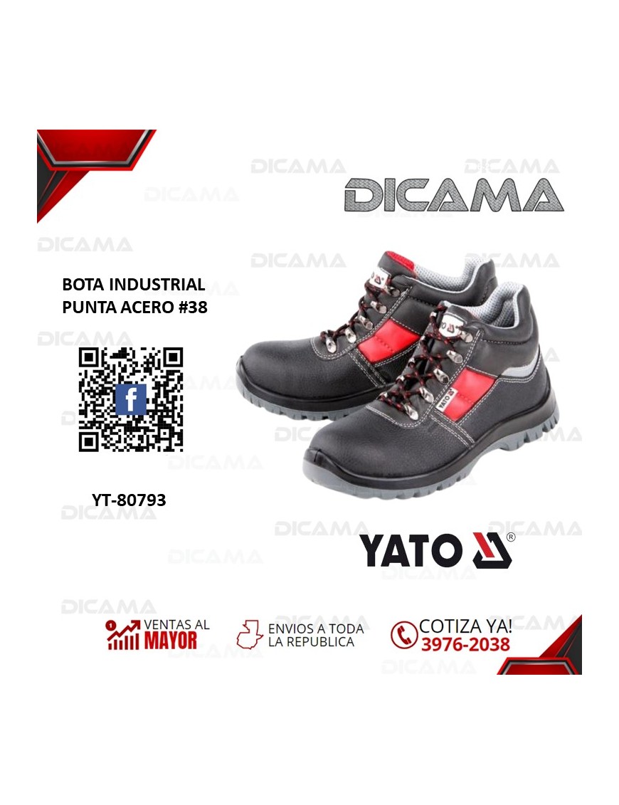 ZAPATO INDUSTRIAL NEGRO/ROJO #38 YATO YT-80793