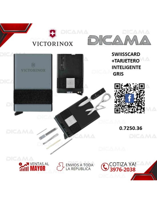SWIISSCARD +TARJETERO INTELIGENTE GRIS