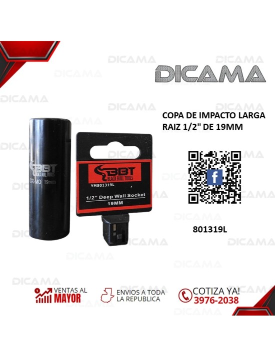 COPA RAIZ 1/2" 19MM IMPACTO LARGA