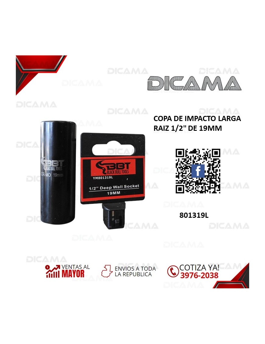COPA RAIZ 1/2" 19MM IMPACTO LARGA