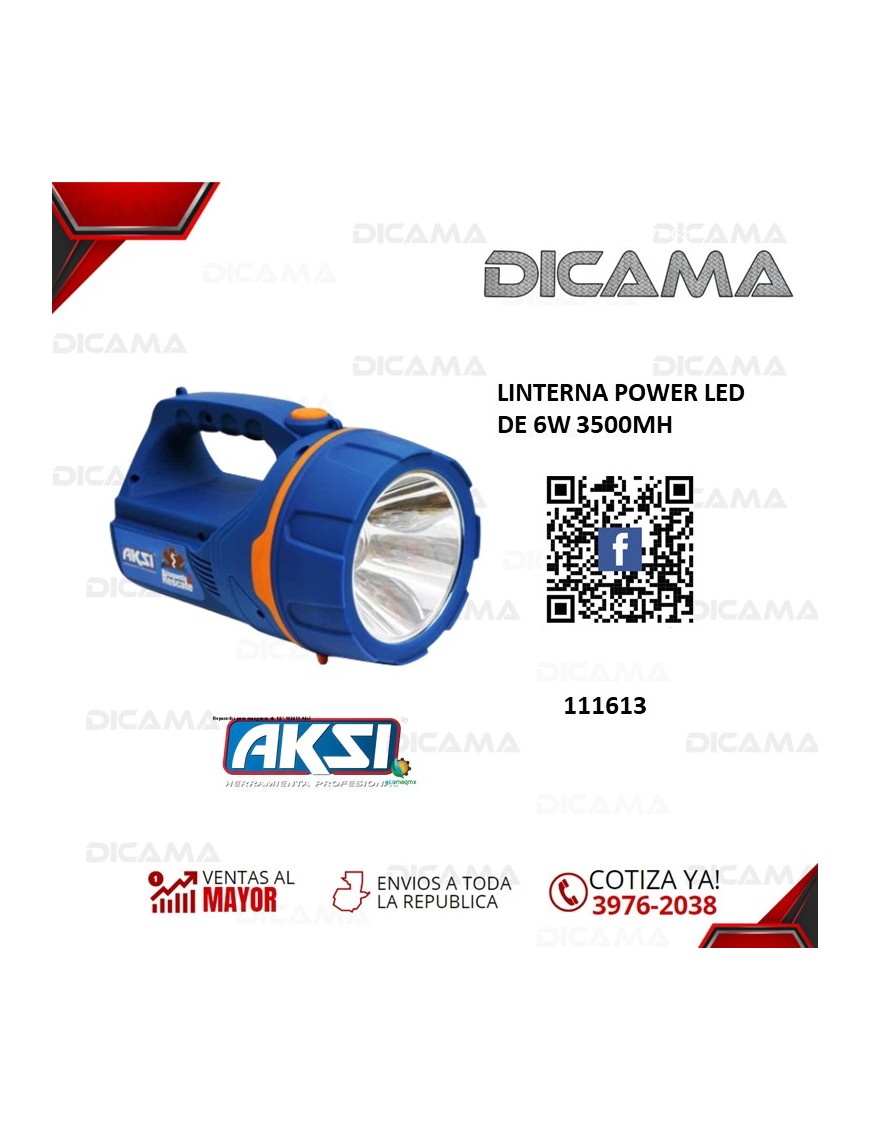 LINTERNA POWER LED DE 6W 3500MH