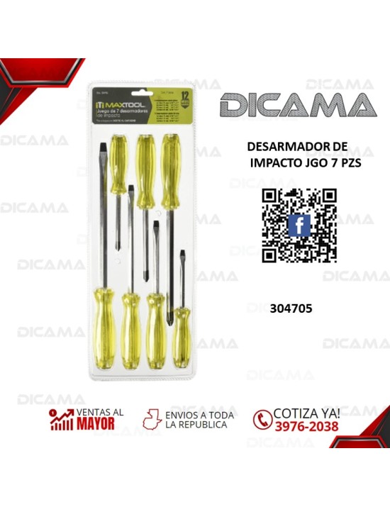 DESARMADOR JGO 7 PZS DE IMPACTO