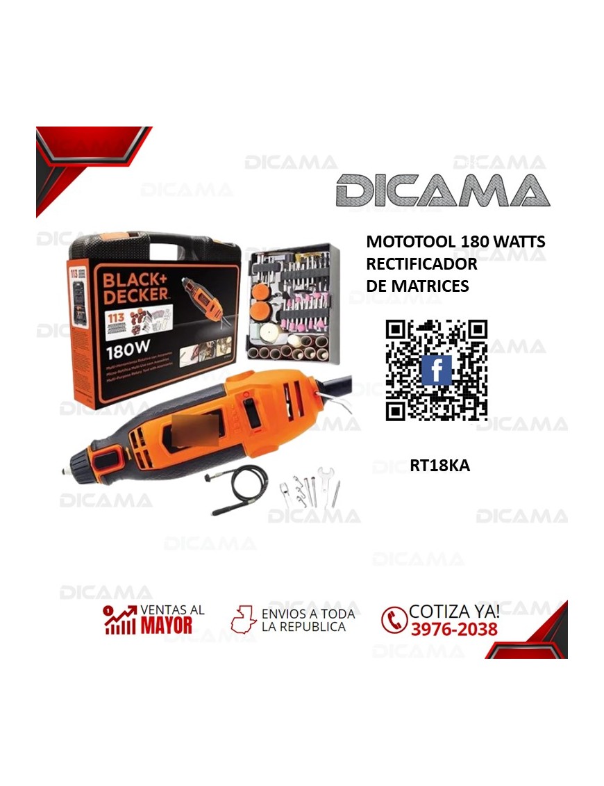 MOTOTOOL 180 WATTS RECTIFICADOR DE MATRICES