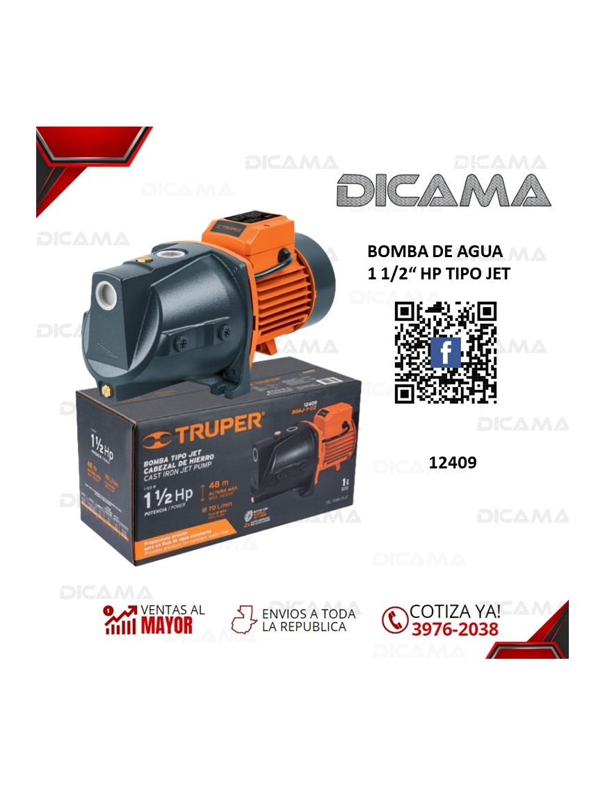 BOMBA DE AGUA 1 1/2" HP TIPO JET
