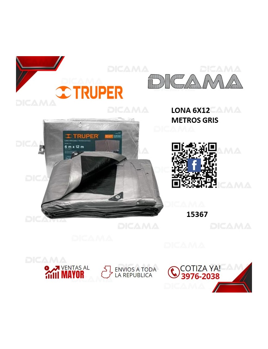 LONA 6X12 METROS GRIS