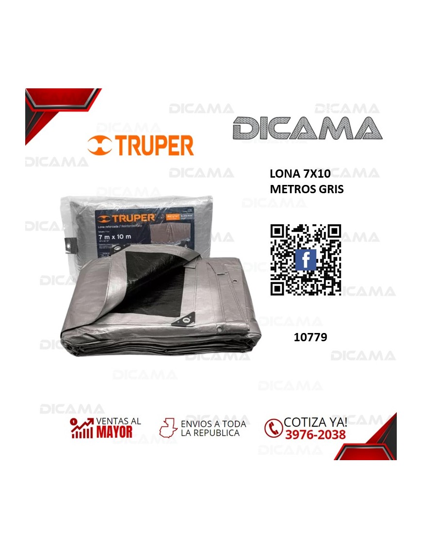 LONA 7X10 METROS GRIS