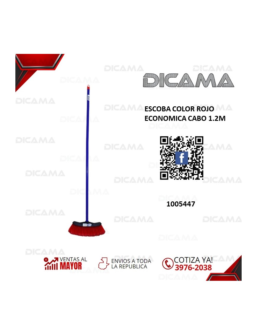 ESCOBA ECONOMICA CABO 1.2M ROJO