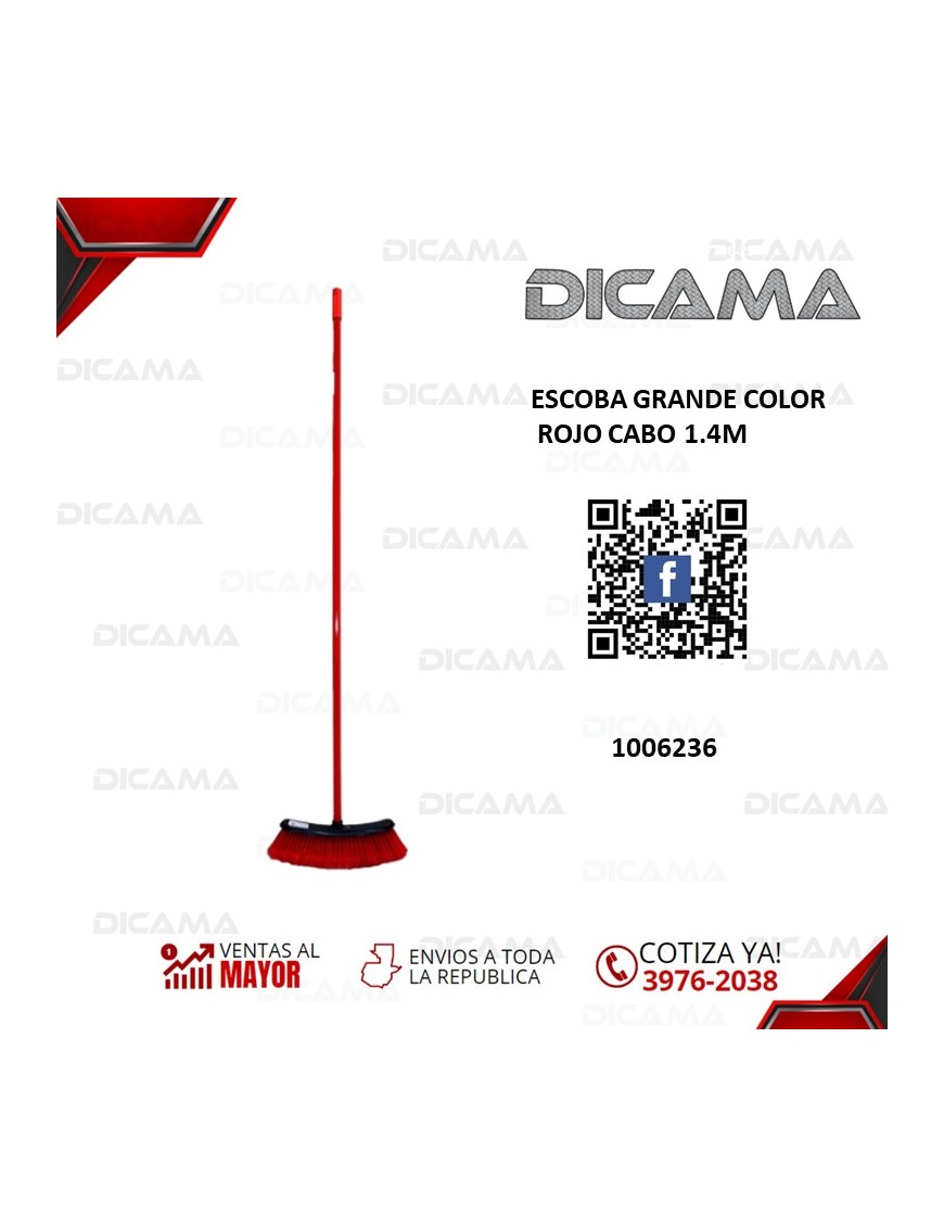 ESCOBA GRANDE CABO 1.4M ROJO