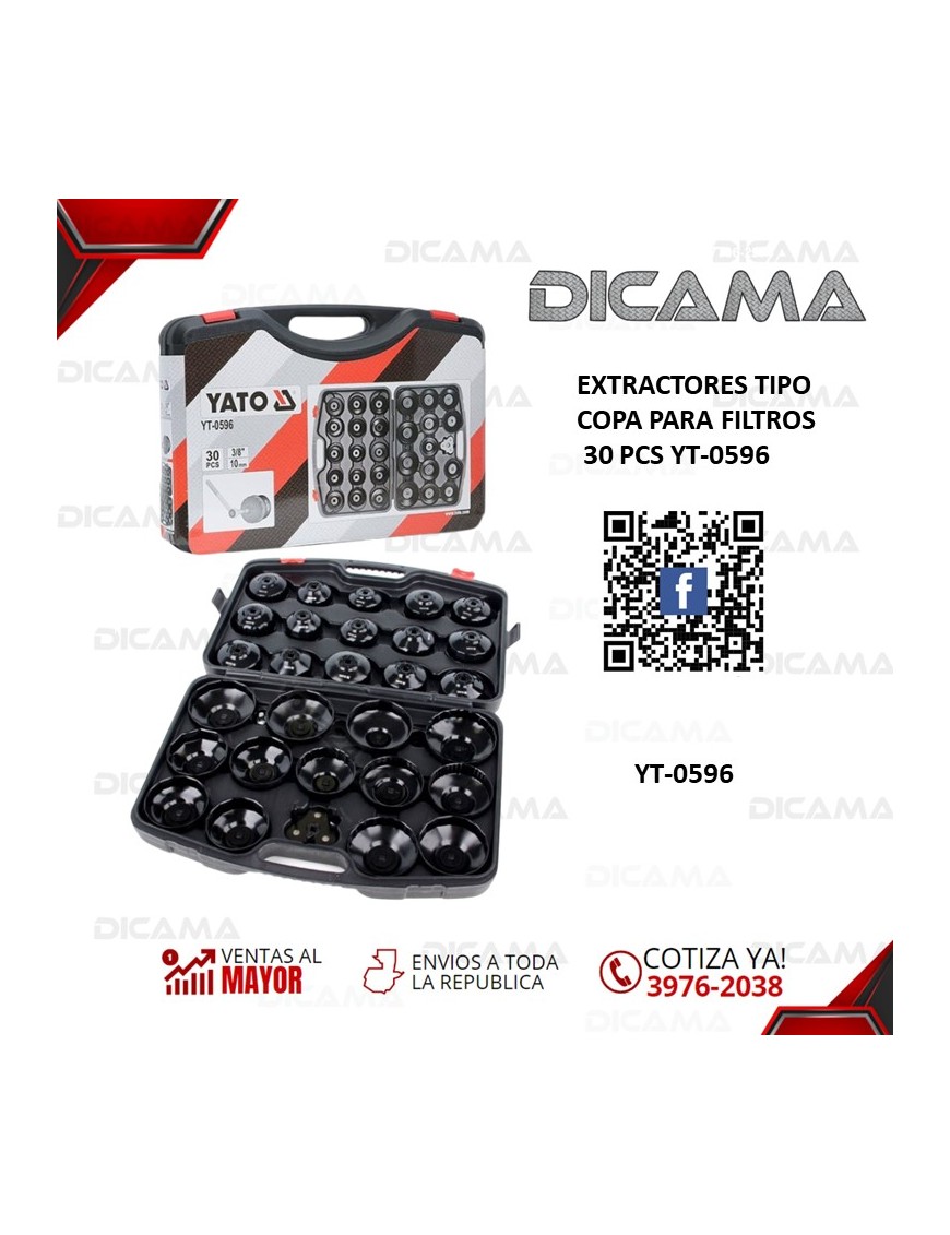 COPAS PARA FILTROS 30 PCS EXTRACTORES TIPO