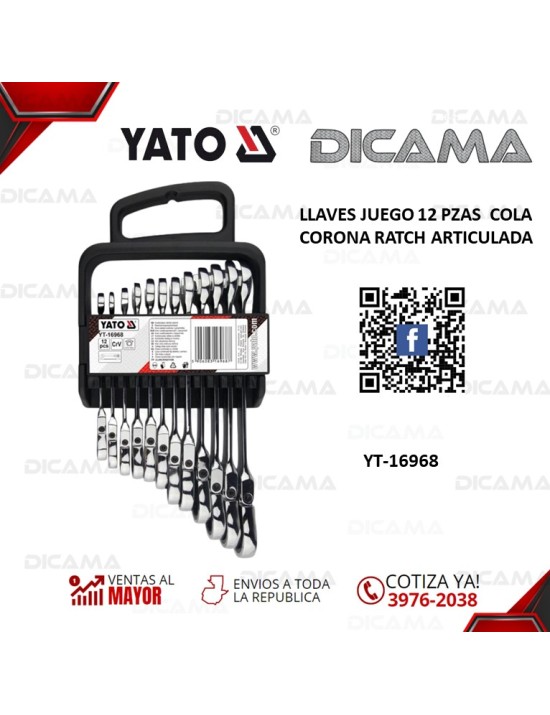 LLAVES JUEGO 12 PZAS  COLA CORONA RATCH ARTICULADA