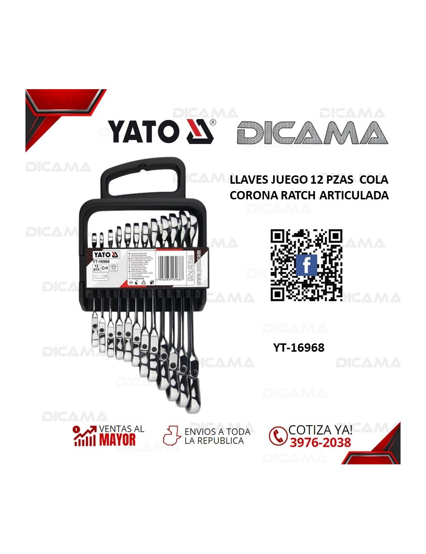 LLAVES JUEGO 12 PZAS  COLA CORONA RATCH ARTICULADA