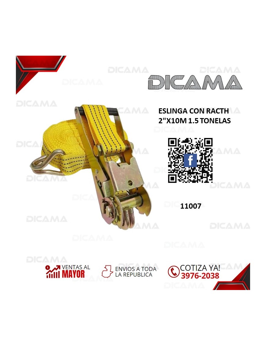 ESLINGA CON RACTH 3"X10M 2.2 TONELADAS