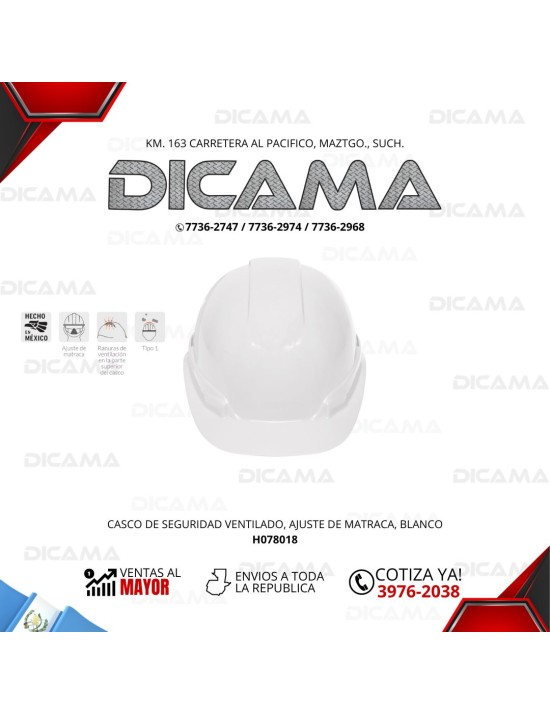 CASCO DE SEGURIDAD BLANCO VENTILADO