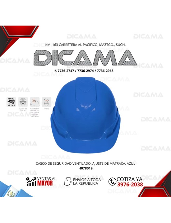 CASCO DE SEGURIDAD AZUL VENTILADO