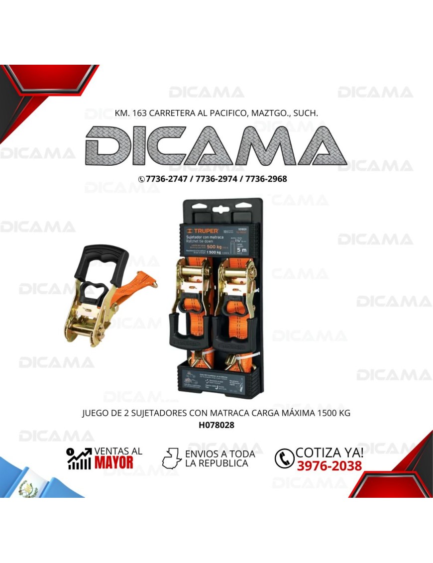 CINCHO 2 PCS CON RACTH CARGA MÁXIMA 1500 KG