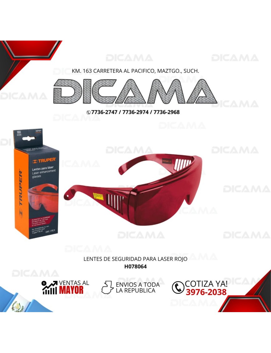 LENTES DE SEGURIDAD PARA LASER ROJO