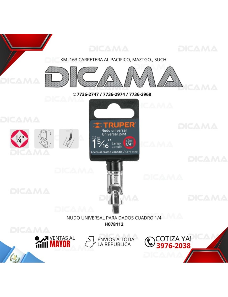 CODO RAIZ 1/4" UNIVERSAL