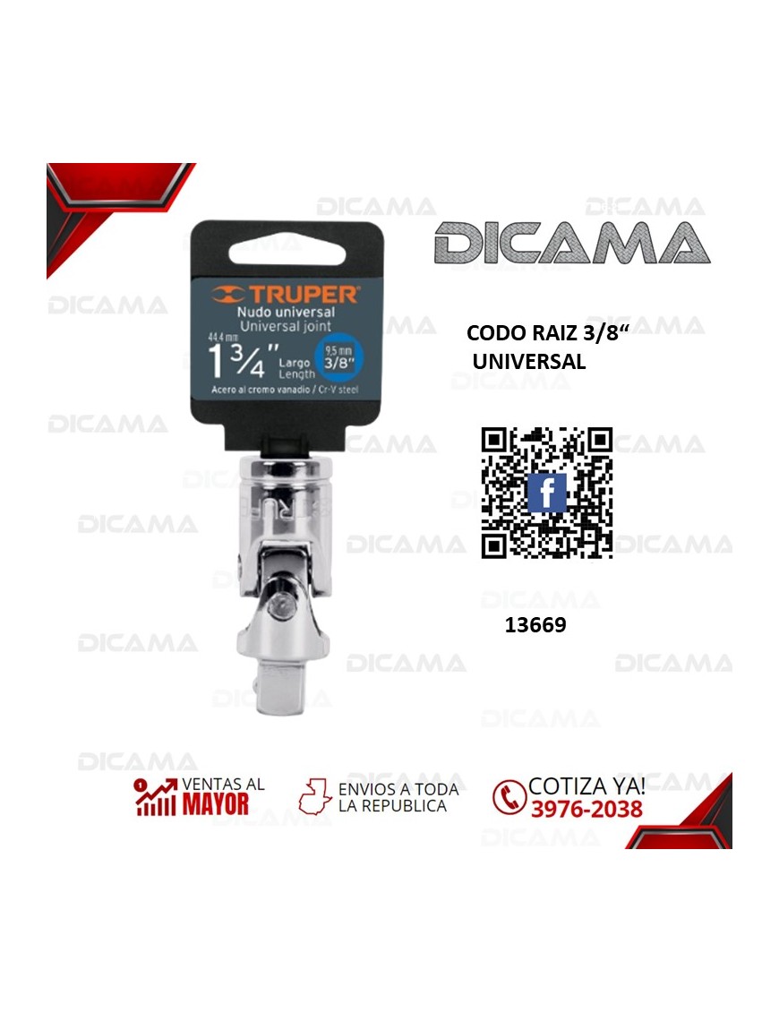 CODO RAIZ 3/8" UNIVERSAL