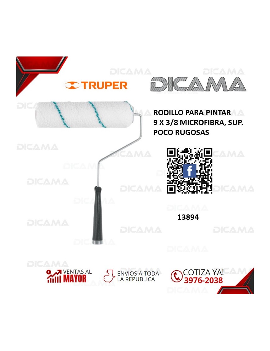 RODILLO PARA PINTAR 9 X 3/8 MICROFIBRA, SUP. POCO RUGOSAS