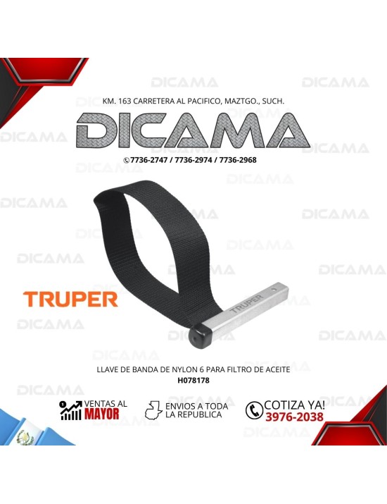 LLAVE PARA FILTRO DE ACEITE DE BANDA DE NYLON 6"