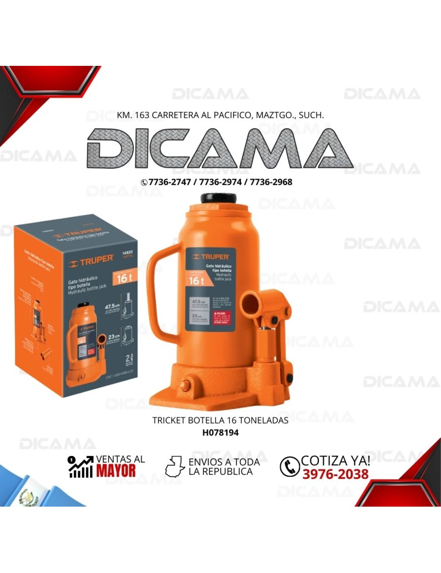 TRICKET DE BOTELLA 16 TONELADAS