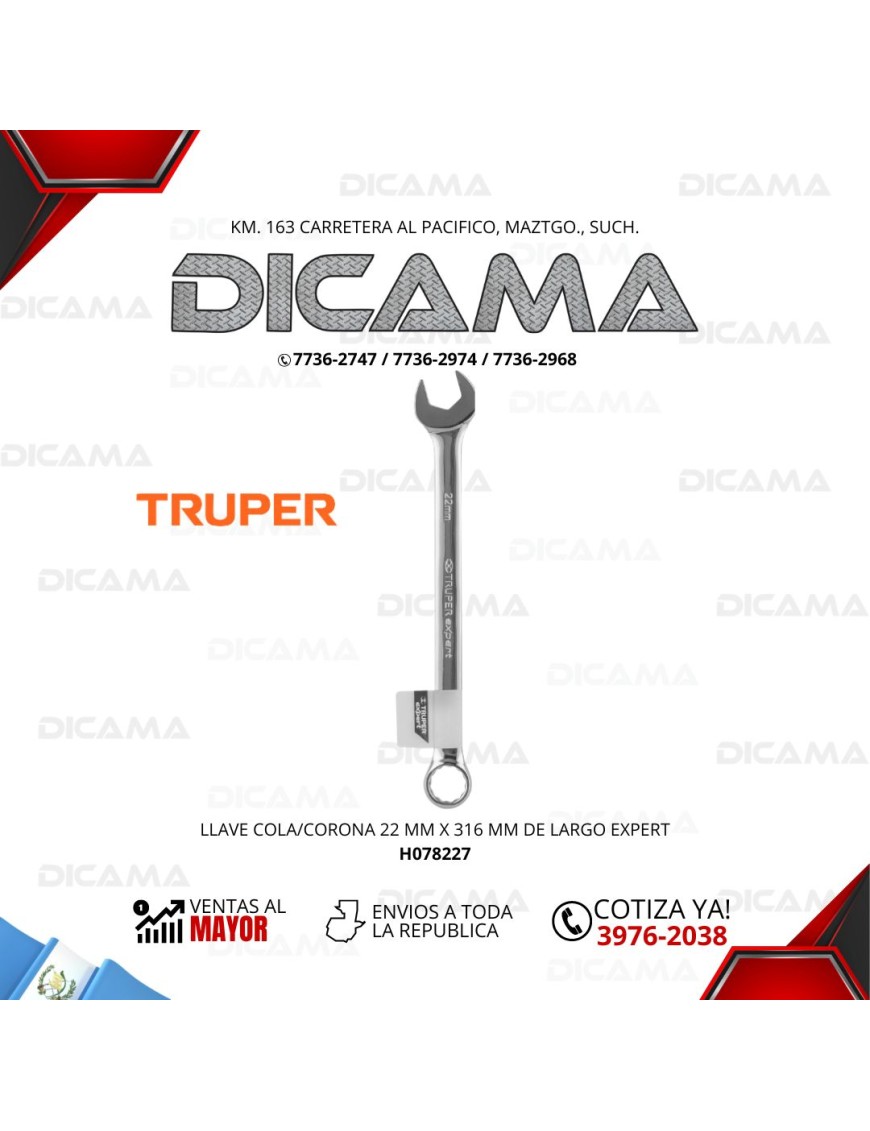 LLAVE COLA/CORONA 22 MM X 316 MM DE LARGO EXPERT