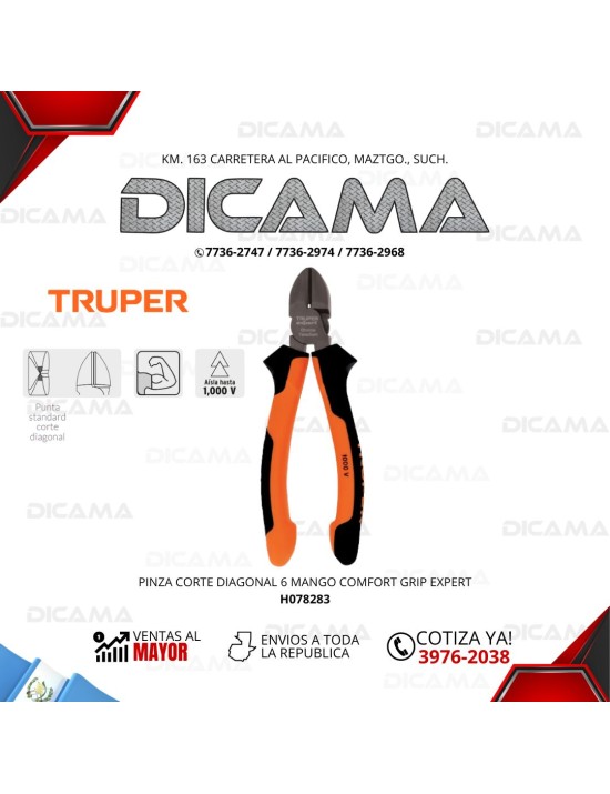 PINZA 6" CORTE DIAGONAL MANGO COMFORT GRIP EXPERT