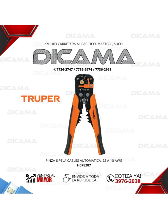 PINZA 8" PELA CABLES AUTOMÁTICA, 22 A 10 AWG