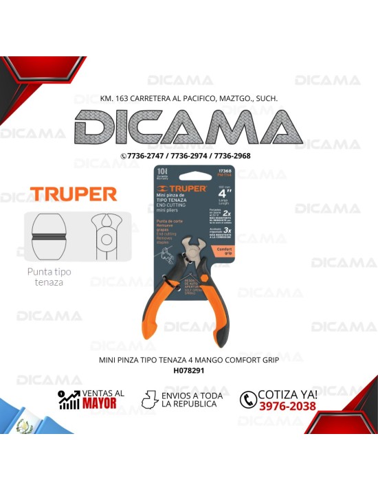PINZA 4" MINI TIPO TENAZA MANGO COMFORT GRIP